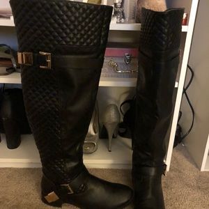 Black knee high boots